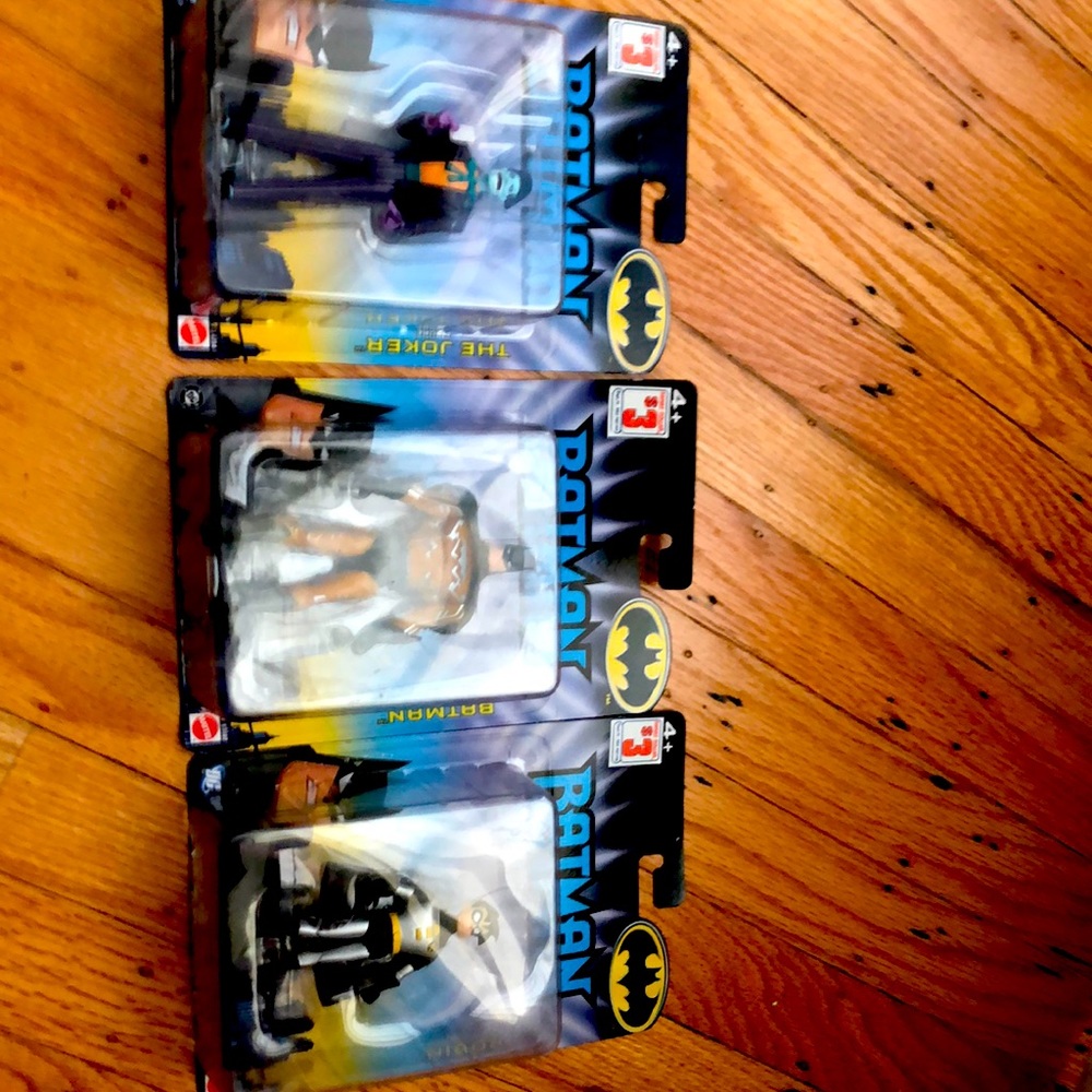 Batman, Robin and Joker action figure group from Mattel